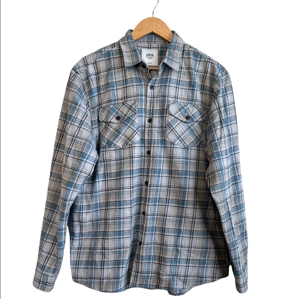 Katin Men’s Flannel Plaid Button Down Shirt size L